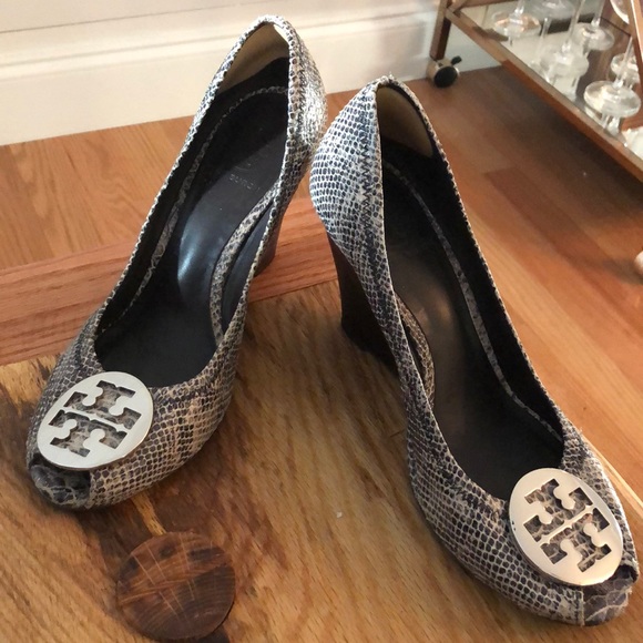 tory burch snakeskin wedges